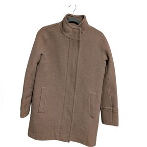 J. Crew Cocoon Coat Stand Collar Wool Blend Minimalist Style Taupe Size 2